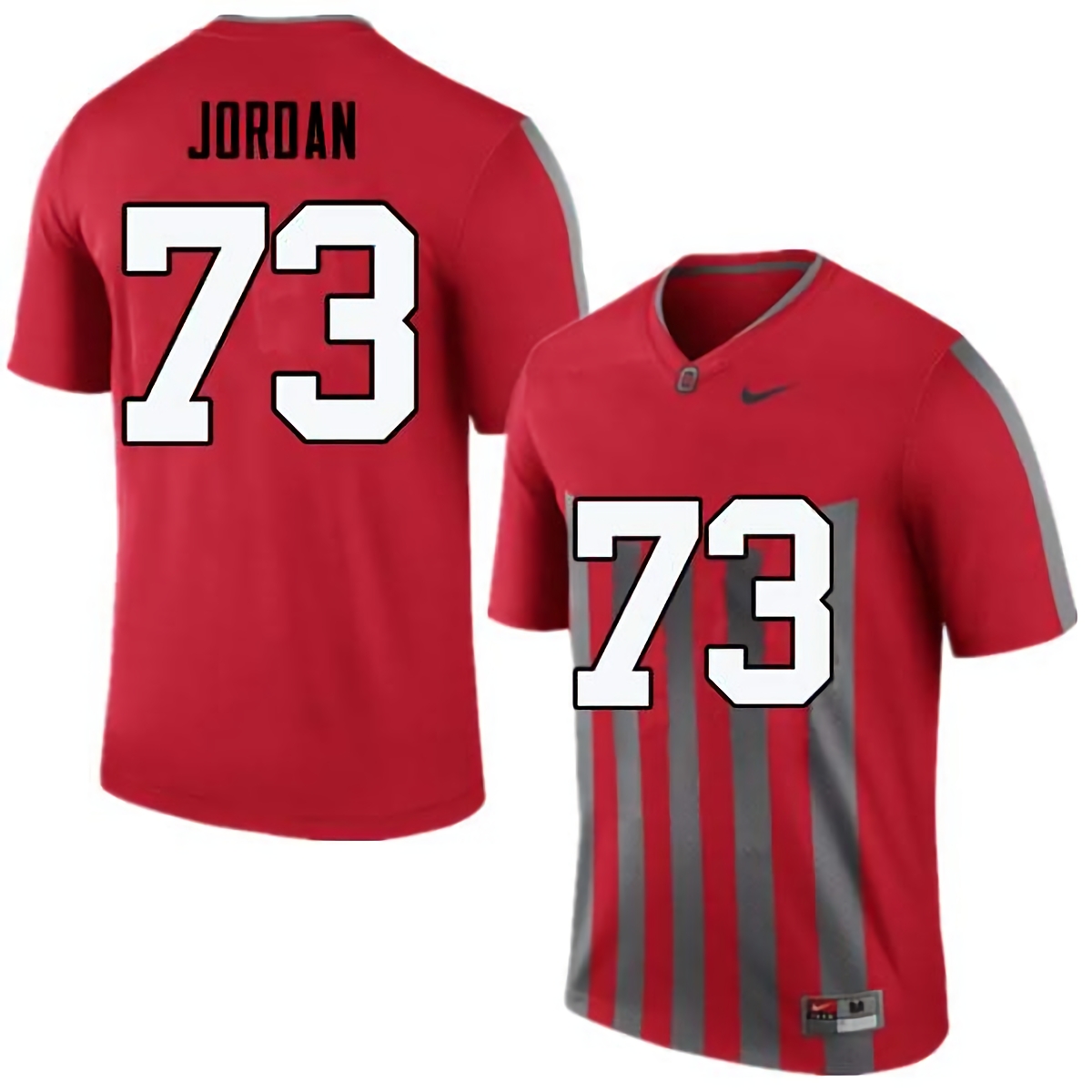 Michael Jordan Ohio State Buckeyes Men's NCAA #73 Nike Throwback Red College Stitched Football Jersey NUS6656GE